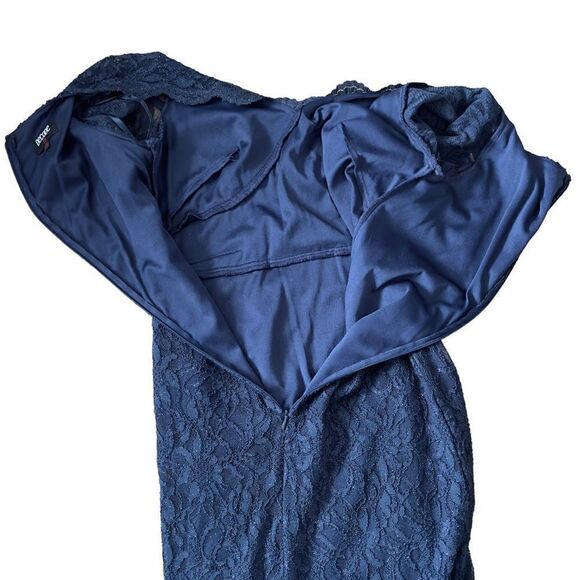 DECODE 1.8 Navy Lace Glitter Gown Size 8 - Picture 10 of 15